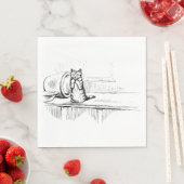 子猫ミトン(Scaredy Cat) (Beatrix Potter) スタンダードランチョンナプキン (インサイチュ)