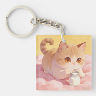 子猫ミルクキーチェーン キーホルダー