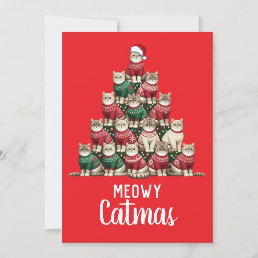 子猫ムオウィカタマスクリスマスツリー シーズンカード (正面)