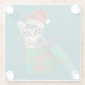 子猫メリー、メリークリスマス ガラスコースター (裏面)