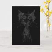 子猫ラバー アブストラクト落書きアート 可愛い猫ちゃん カード (黄色い花)