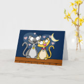 子猫ラブグリーティングカード カード (黄色い花)