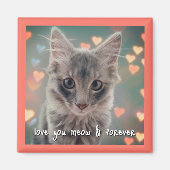 子猫ラブスクエアマグネット マグネット (正面)
