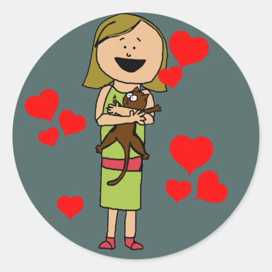 子猫ラブステッカー ラウンドシール (正面)