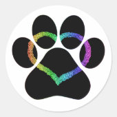 子猫ラブブラック ラウンドシール (正面)