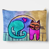 子猫ラブ抽象芸術アート アクセサリーポーチ (裏面)