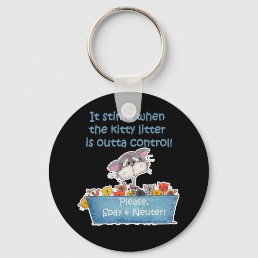 子猫リッターの悪臭 キーホルダー (正面)