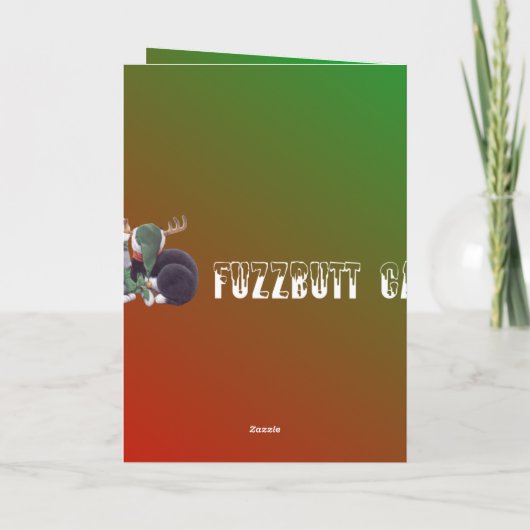 子猫ルックアウトウィンドウクリスマスカード シーズンカード (裏面)