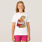 子猫レトロかわいい女の子Tシャツ Tシャツ (正面フル)