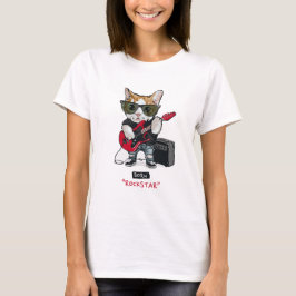 子猫ロックスターTシャツ Tシャツ