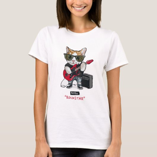 子猫ロックスターTシャツ Tシャツ (正面)
