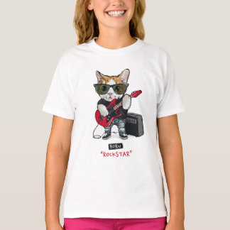 子猫ロックスターTシャツ Tシャツ
