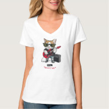 子猫ロックスターTシャツ