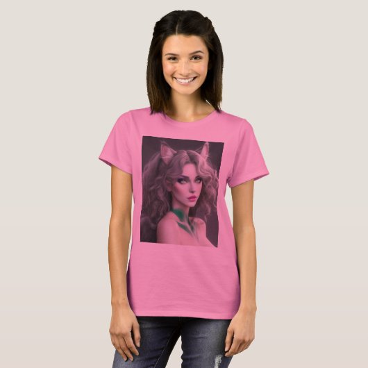 子猫ワイフ02 Tシャツ (正面フル)