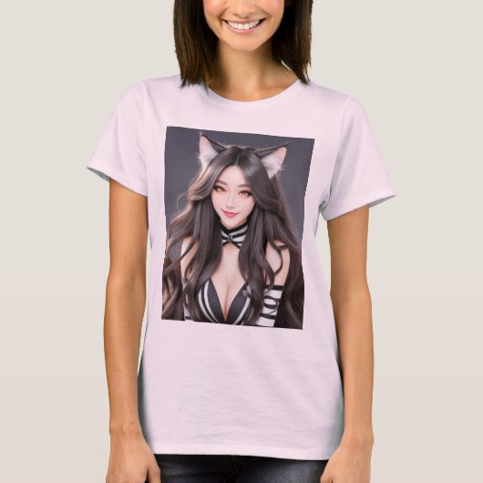 子猫ワイフ04 Tシャツ (正面)