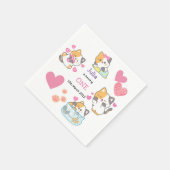 子猫ワンベビーガール誕生日 スタンダードカクテルナプキン (角)