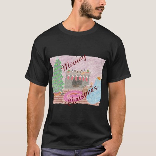 子猫ーマスミシュ(クリスマス) Tシャツ (正面)