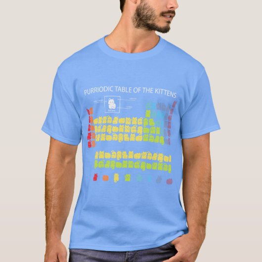 子猫一家の周期表ギフト Tシャツ (正面)