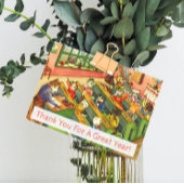 子猫先生鑑賞券を持つ授業 サンキューカード