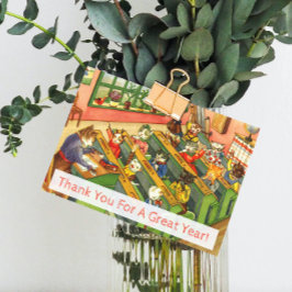 子猫先生鑑賞券を持つ授業 サンキューカード