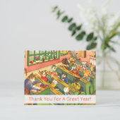 子猫先生鑑賞券を持つ授業 ポストカード (スタンド正面)