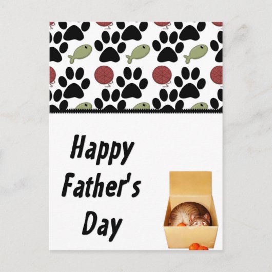 子猫入りおもしろい- Happy Father's Day ポストカード (正面)