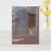 子猫入り口 カード (黄色い花)