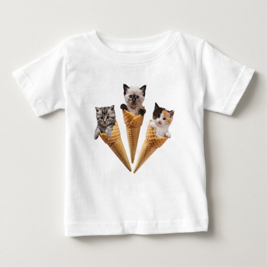 子猫円錐 ベビーTシャツ (正面)
