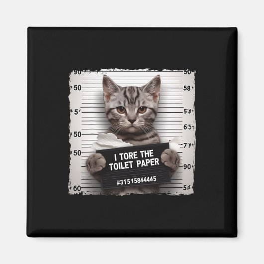 子猫刑務所の写真Iはトイレの紙の悪いCを細断した マグネット (正面)