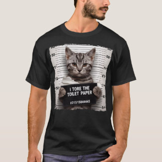子猫刑務所写真悪い猫マグショットママパパ子猫 Tシャツ