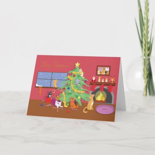 子猫初めてのクリスマス シーズンカード (正面)