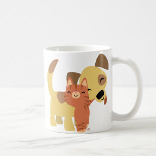 子猫及び小犬の漫画のマグ コーヒーマグカップ