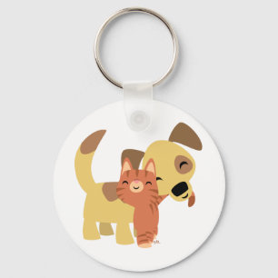 子猫及び小犬の漫画のkeychain キーホルダー