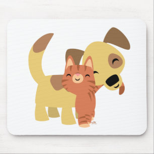 子猫及び小犬の漫画のmousepad マウスパッド