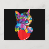 子猫好きのかわいい猫の贈り物カラフルアート子猫 シーズンポストカード (正面)