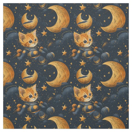 子猫宇宙。かわいい子供部屋 ファブリック (見本)