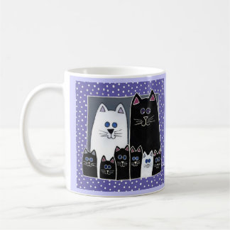 子猫家族のポートレート コーヒーマグカップ