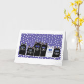 子猫家族のメッセージカード カード (黄色い花)