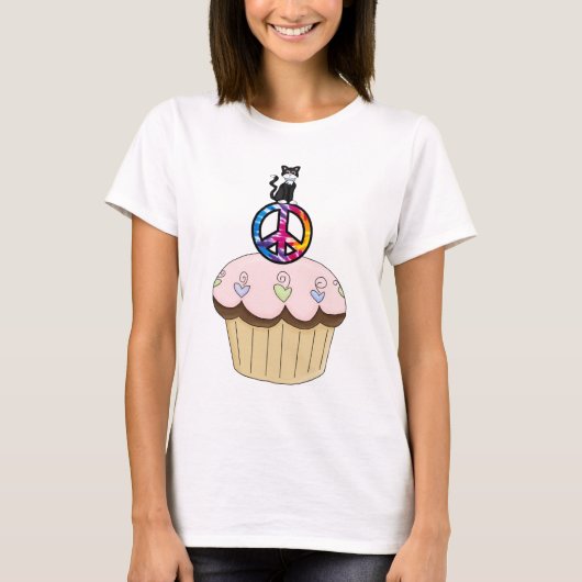子猫平和カップケーキ Tシャツ (正面)