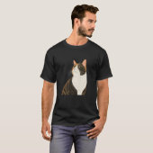 子猫愛好家 ペットの飼い主 シルエット 和風アート 猫 Tシャツ (正面フル)