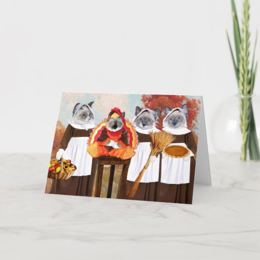 子猫感謝祭グリーティングカード シーズンカード (正面)