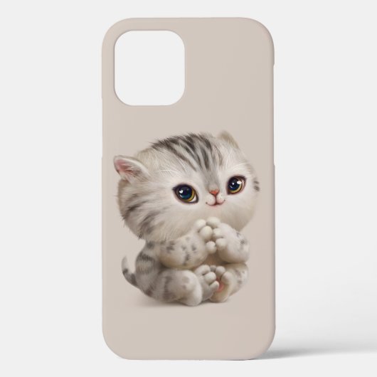子猫手描きかわいい赤ちゃんシンプル動物 Case-Mate iPhoneケース (裏面)