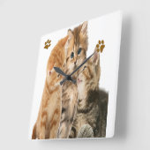 子猫時計 スクエア壁時計 (傾斜)
