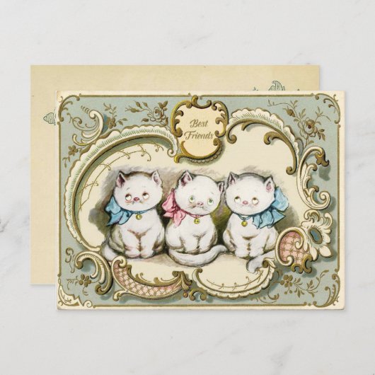 子猫最高の友友ヴィンテージ再生用はがき ポストカード (正面/裏面)