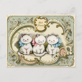 子猫最高の友友ヴィンテージ再生用はがき ポストカード