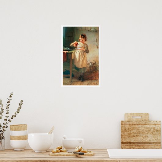 子猫朝食 ポスター (キッチン)