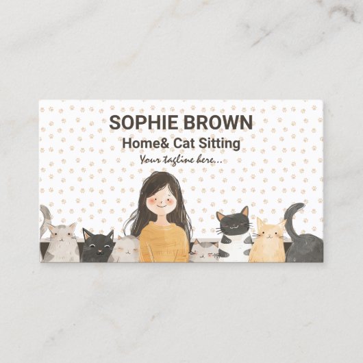 子猫水彩猫とホームシッター 名刺 (正面)