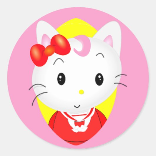 子猫漫画シール ラウンドシール (正面)