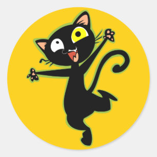 子猫熱狂するスタンプ! ラウンドシール