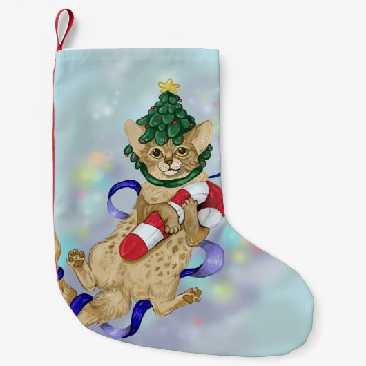 子猫猫のクリスマス スモールクリスマスストッキング (正面)